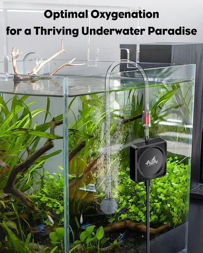 Miniatura 4 de Pawfly Mini bomba de aire para acuario, kit aireador de oxígeno ultra silencioso para peceras de 1 a 15 galones con tubo de aire, piedra de aire