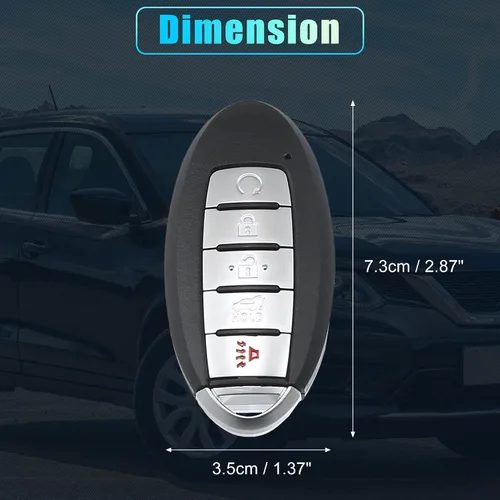 Miniatura 6 de X AUTOHAUX 2 unids 434MHz KR5TXN4 reemplazo inteligente de proximidad inserto de entrada sin llave remoto llavero para Nissan Rogue 2019 2020 2021 5
