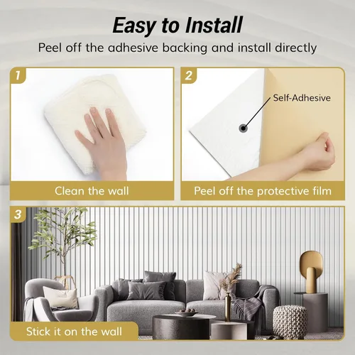 Miniatura 5 de TONOR Paneles de pared acústicos de doble capa autoadhesivos, paquete de 4 paneles de 47.2"x23.6"x0.72", paneles de pared de alta densidad grandes