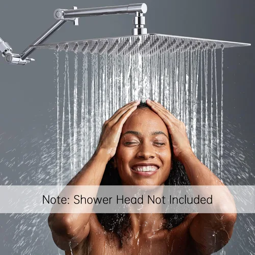 Miniatura 2 de G-Promise Brazo de extensión para cabezal de ducha de 16 pulgadas, extensor ajustable en altura y ángulo de latón macizo, eleva o baja la lluvia