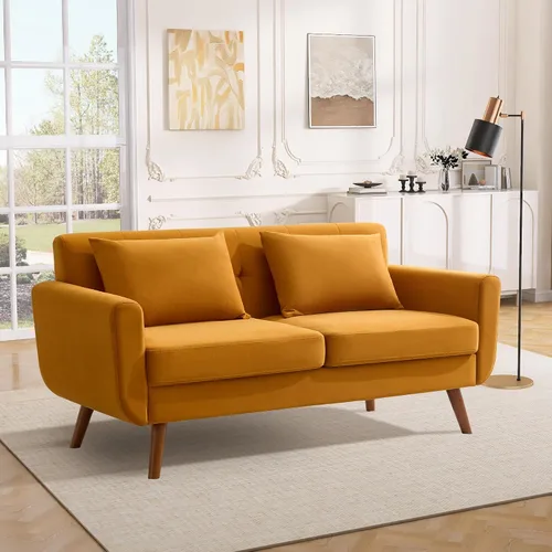 Miniatura 46 de Tbfit Sofá en Forma de L, Sofás Seccionales Modernos de Mediados de Siglo de 80" de Ancho, Sofás de 3 Plazas con Chaise Lounge Amplio, Sofá Beige