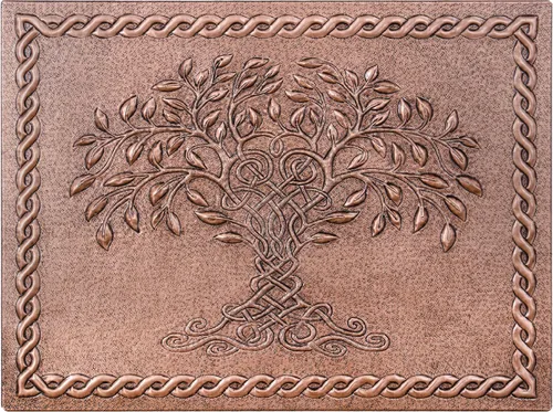 Miniatura 12 de Protector contra salpicaduras de cocina, árbol de la vida celta con borde de nudo celta para cocina, panel de cobre personalizado, azulejos de cobre