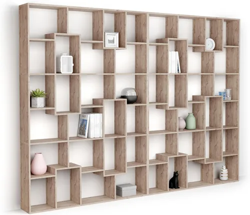 Miniatura 57 de Mobili Fiver, Iacopo XS Estantería con puertas de panel (63.31 x 31.5 pulgadas), color negro Ashwood, Made in Italy