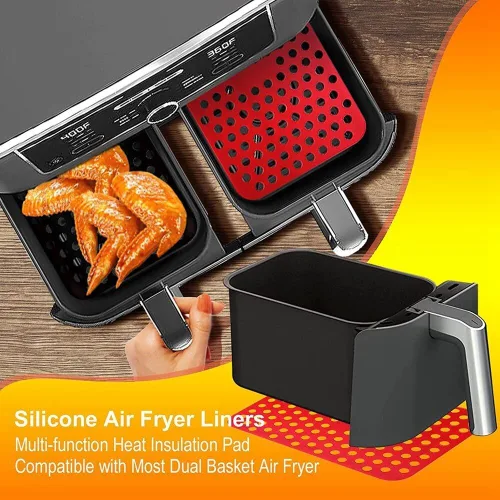 Miniatura 5 de Forros reutilizables de silicona para freidora de aire Ninja Foodi Dual DZ201, accesorios antiadherentes para freidora de aire, papel pergamino