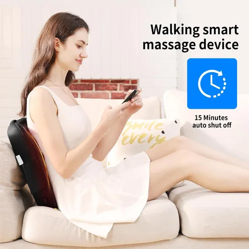 Miniatura 7 de MASGRE - Masajeador Shiatsu de espalda con calor, masaje de amasamiento 4D que rueda hacia arriba y hacia abajo, masajeador eléctrico para el alivio