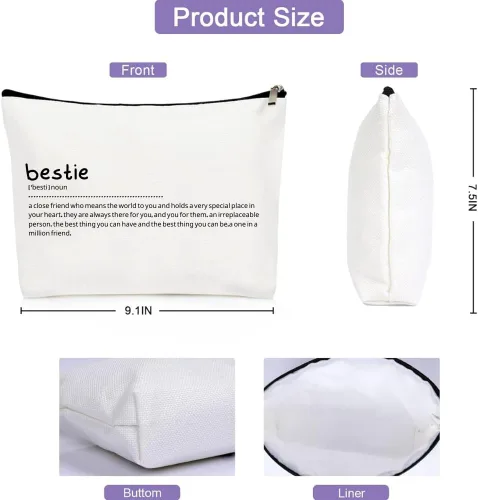 Miniatura 4 de BAQRAXIA Bolsa de cosméticos de maquillaje, regalos únicos de graduación de cumpleaños para adolescentes, hermanas, mujeres adultas, despedidas