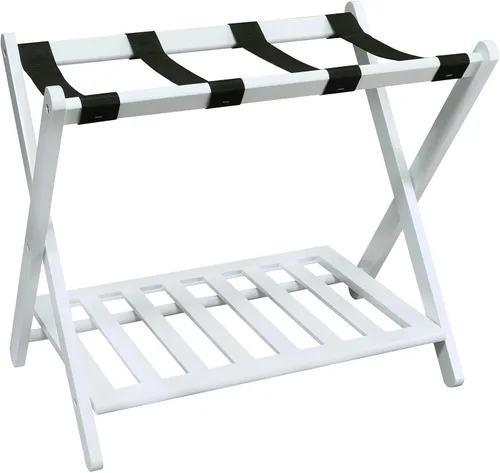 Miniatura 12 de Casual Home estantería para equipaje con estante, madera maciza, Madera, Espresso