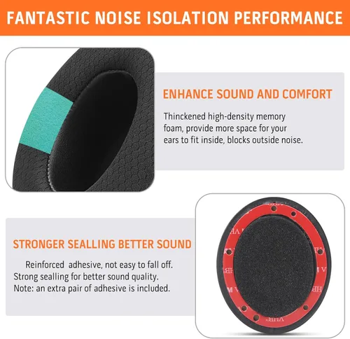 Miniatura 3 de GVOEARS Studio - Almohadillas de repuesto para auriculares inalámbricos con cable para Beats Studio 2 B0500 B0501/Studio 3 con cable, almohadillas