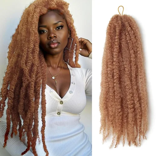 Miniatura 25 de Cabello trenzado Marley Twist de 18 pulgadas, extensiones sintéticas suaves, esponjosas y versátiles para estilos de aspecto natural, perfecto