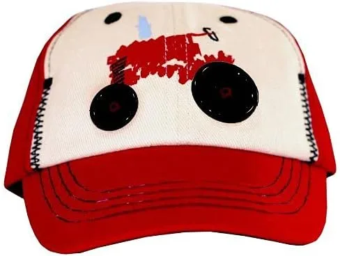 Miniatura 2 de Case IH Sombrero de 2 tonos para niños pequeños con ruedas de botón (niño pequeño, rojo), Rojo caqui