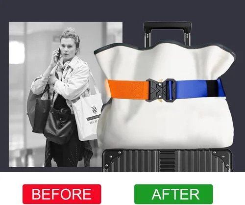 Miniatura 3 de Cinturón de viaje para equipaje, correa de equipaje de moda para bolsa de transporte, ajustable para la mayoría de bolsas de viaje, accesorios