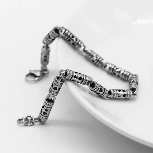 Miniatura 8 de Vintage Men 100% 925 Pulsera de plata esterlina punk hip-hop masculino sólido plata pura 7-8 pulgadas cadena mano catenaria joyería