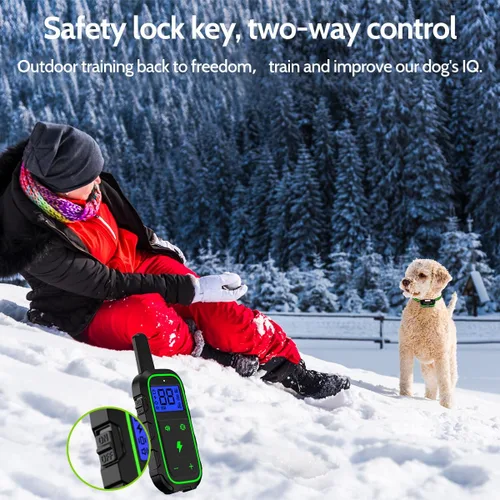 Miniatura 5 de Collar eléctrico de entrenamiento para perros con 4 modos de entrenamiento y control remoto recargable, rango impermeable de 3300 pies para perros