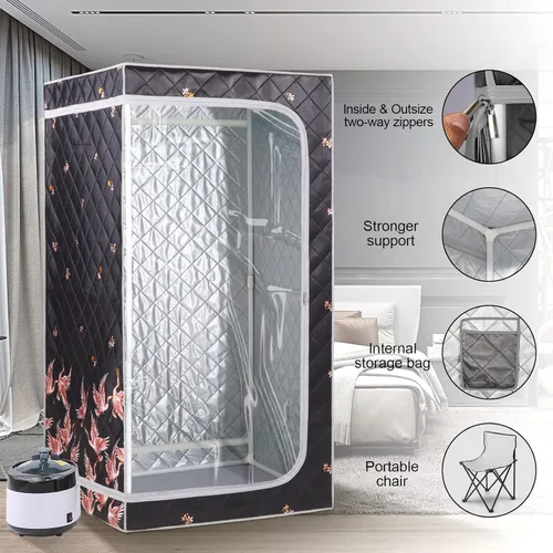 Miniatura 2 de ZONEMEL - Sauna de vapor portátil de tamaño completo, spa personal para el hogar, vaporizador de 4 litros de 1500 vatios con control remoto, Grúa 1