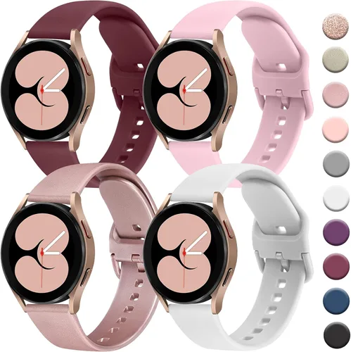 Miniatura 14 de 4 PACK Bands Compatible with Samsung Galaxy Watch 4 40mm 44mm/ 4 Classic 42mm 46mm, 20mm Adjustable Silicone Sport Replacement Strap for Samsung