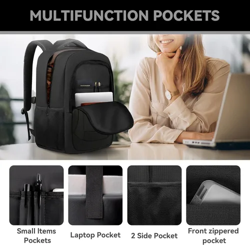 Miniatura 3 de Mochila grande de viaje para laptop de 17 pulgadas, mochila de laptop aprobada por aerolíneas, mochila antirrobo para negocios, delgada