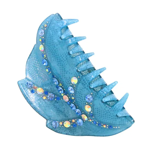 Miniatura 4 de Fashion & Lifestyle Pinza para el cabello para mujeres y niñas, grande, pinza bastante fuerte, pasador antideslizante, agarre hacia arriba, Azul