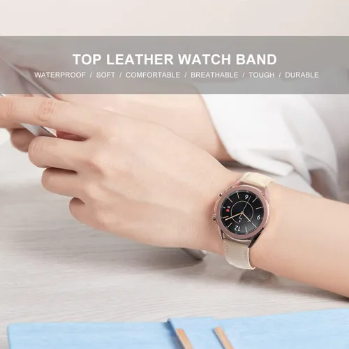 Miniatura 6 de Correas de cuero genuino compatibles con Galaxy Watch 3 de 1.61 pulgadas/1.77 pulgadas, correa de liberación rápida para Galaxy Watch 1.654 in/Watch