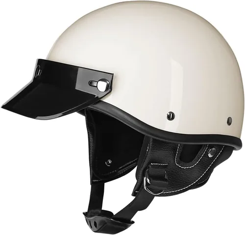 Miniatura 7 de Motorcycle Retro Half Helmet Bicycle Scooter Moped Jet Motorbike Helmet DOT Certified