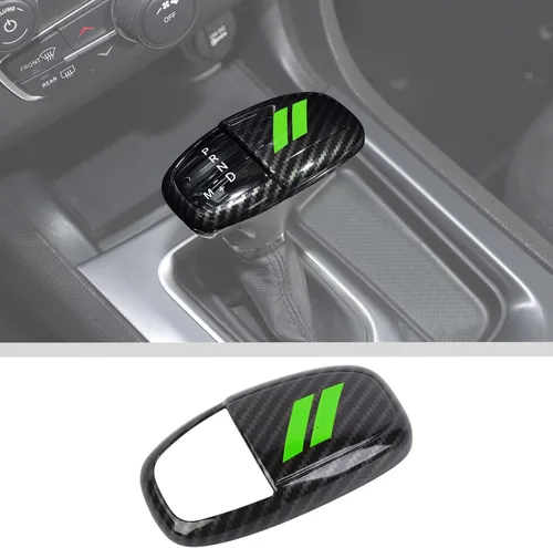 Miniatura 19 de JWWY Pomos de palanca de cambios para Dodge Challenger Charger 2015-2025+ Durango 2018-2023, accesorios interiores, fibra de carbono azul