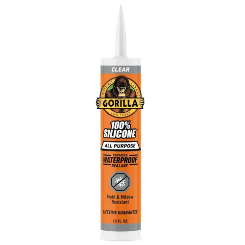 Miniatura 15 de Gorilla Sellador de silicona impermeable para calafatear y sellar, cartucho de 10 onzas (paquete de 1), sellador de calafateo blanco para cocina