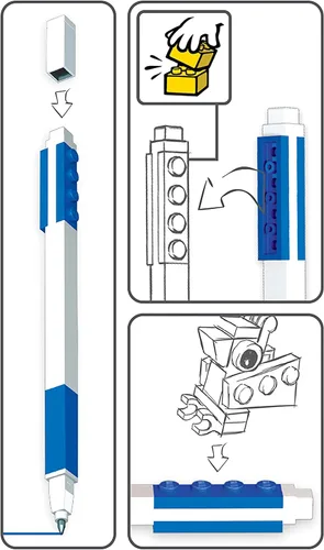 Miniatura 4 de IQ LEGO Stationery Pen Pal - Bolígrafo de gel azul LEGO y minifgura clásica (los colores de la miniatura pueden variar)