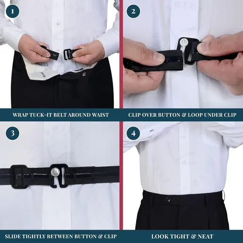 Miniatura 3 de Camiseta de estilo cinturón Tuck-It para hombres, policía y militares de la camisa Stay Plus (fabricada en Estados Unidos, talla estándar)