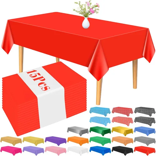 Miniatura 23 de PLULON 6 Pzas Manteles de Colores Arcoíris de Plástico Desechables Cubierta de Mesa para Mesas Rectangulares 54 x 108 Pulgadas Mantel Impermeable