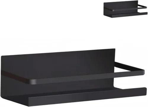Miniatura 6 de Organizador de especias para nevera, estante magnético de un solo nivel para almacenamiento de especias, negro, 1 unidad