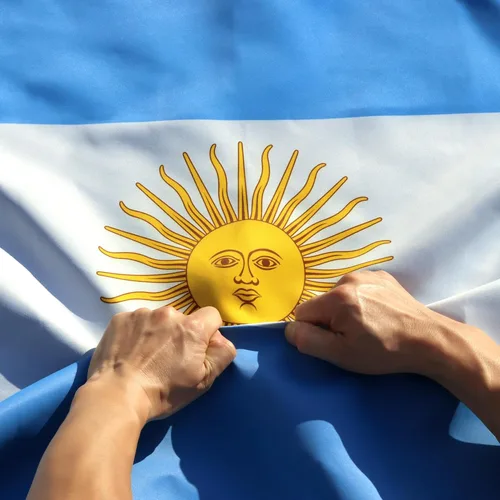 Miniatura 8 de Anley Fly Breeze - Bandera argentina de 3 x 5 pies, color vivo y a prueba de decoloración, cabecera de lona y doble costura, banderas nacionales