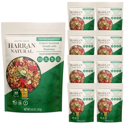 Miniatura 13 de Harran Natural Bulgur Pilaf de grano entero, alto en proteínas, berenjena, tomillo y grosella negra, comida saludable lista para comer, sin OMG, sin