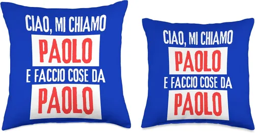 Miniatura 3 de Paolo Idea Regalo Personalizzata con Nome Ciao Sono Faccio Cose Da Paolo Personalizzato - Almohada personalizada, 16 x 16 pulgadas, multicolor