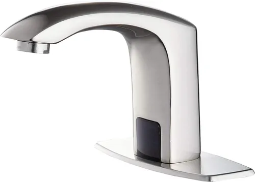 Miniatura 11 de Grifo automático para lavabo de baño con tapa de orificio, sensor de placa, sin contacto, grifo de tocador cromado de doble alimentación, grifo