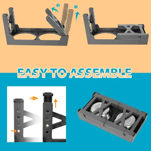 Miniatura 8 de Niubya Cuencos elevados para perros con 2 cuencos de comida de acero inoxidable para perros, cuenco elevado para perros que se ajusta a 5 alturas