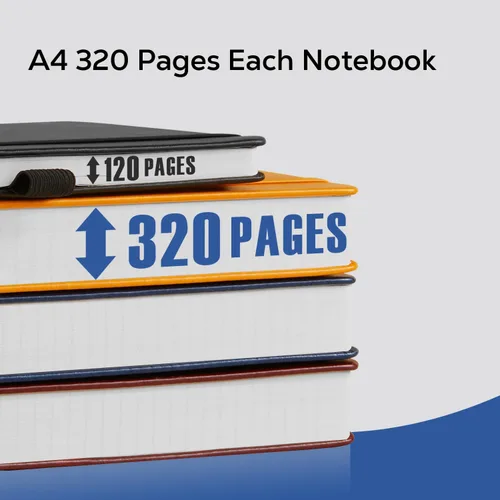 Miniatura 3 de FOCUS DAY Cuaderno de tapa dura 8.5 x 11, cuaderno de 320 páginas tamaño A4 grande para la universidad con líneas para la escuela y el trabajo, gran