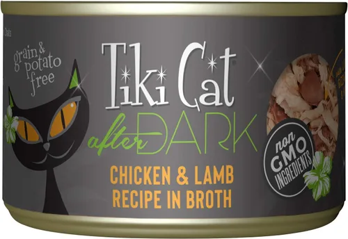 Tiki Cat After Dark - Alimento húmedo de pollo y cordero, 5.5 onzas, caja de 8, 8 x 5.5 onzas