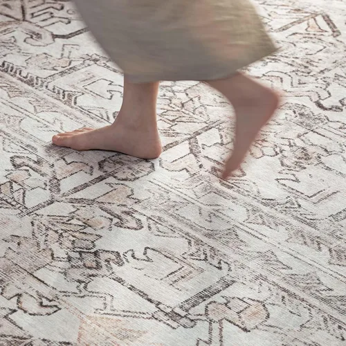 Miniatura 172 de jinchan Lima - Alfombra simétrica floral geométrica lavable, alfombra de entrada de medio círculo de 2 x 3, alfombra de media luna, suave y Azul