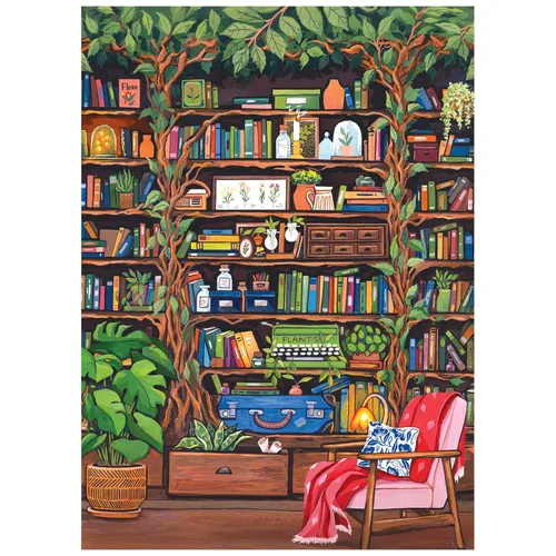 Miniatura 2 de RoseArt - Hobby Haven - Rompecabezas de 1000 piezas para adultos de estantería - Perfecto para entusiastas de la lectura