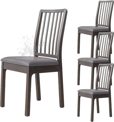 Miniatura 15 de Dimatic Juego de 2 fundas de asiento para silla, de piel sintética, impermeables, fundas elásticas para sillas de comedor, fundas protectoras