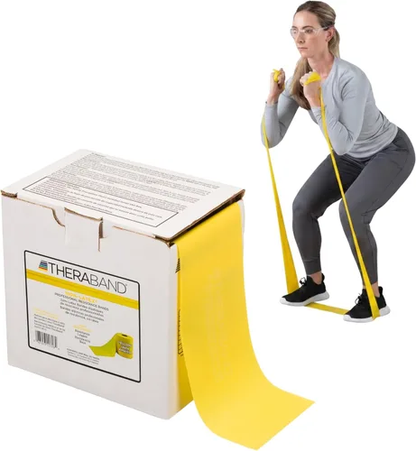 Miniatura 12 de THERABAND Resistance Band, 50-Yard Roll, Latex Elastic Band for Exercise, Stretching, Physical Therapy, Yoga, Pilates, Home Workouts, Cut-to-Length