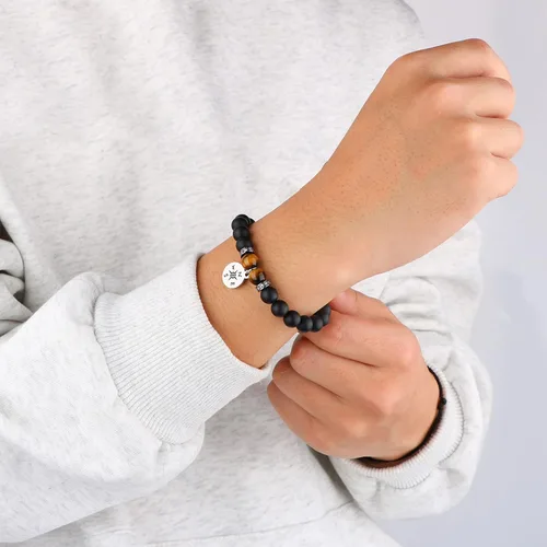 Miniatura 3 de Pulsera para hombre con diseño de ojo de tigre para hombre, novio, marido, papá, hijo, nieto, hermano, piedra natural, aniversario, Navidad
