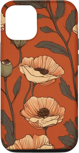 Miniatura 26 de iPhone 16 Floral Pattern Poppies Terracotta Poppy Flower Case