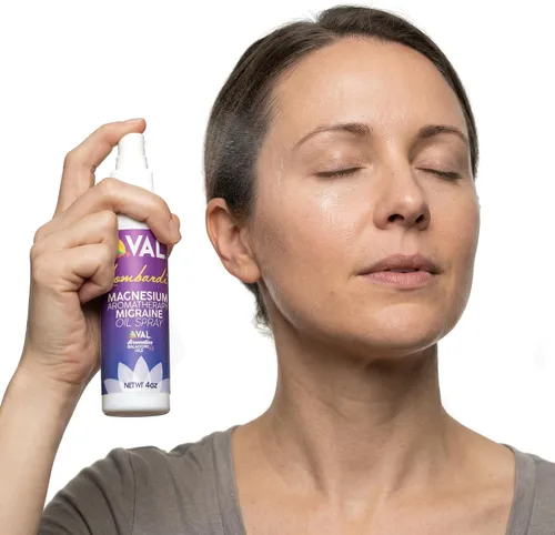 Miniatura 2 de VAL Lombardi - Spray de aromaterapia de magnesio, aceite para aliviar la migraña y el dolor de cabeza con magnesio Zechstein, lavanda, menta