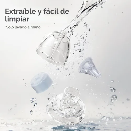 Miniatura 7 de Momcozy Aspirador Nasal para Bebé, Aspirador Nasal Eléctrico de 3 Niveles de Succión para Bebé, Recién Nacido y Niño Pequeño, Aspirador Nasal