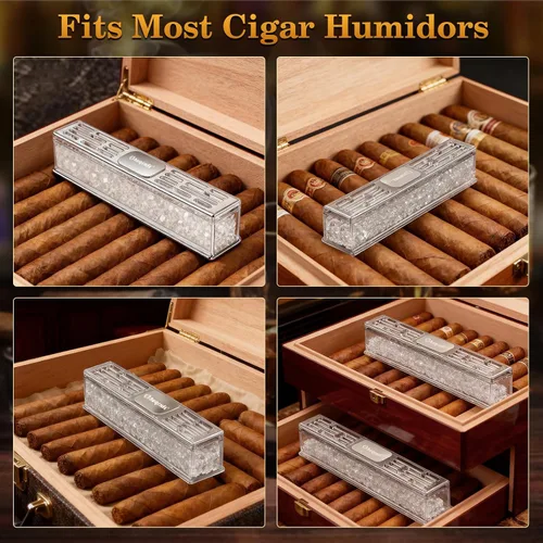 Miniatura 6 de Humidificador de puros prellenado: humidificador de gel de cristal listo para usar, accesorios para humidor de puros, mantiene la humedad ideal