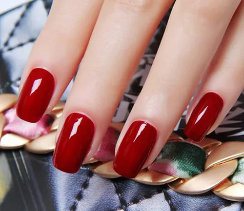 Miniatura 3 de 500pcs rojo oscuro ABS plástico francés completo falso uñas falsas puntas arte diseño de moda