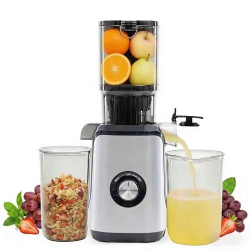Miniatura 8 de HealSmart Exprimidor de prensa en frío, máquinas exprimidoras de masticación lenta con canal de alimentación ancho, se adapta a frutas y verduras
