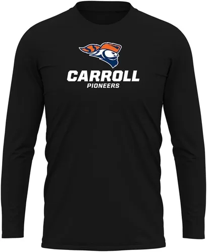 Miniatura 99 de Camisa deportiva de manga larga oficial de la NCAA Collegiate para hombre, colección negra con logotipo primario