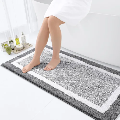 Miniatura 17 de OLANLY Alfombras de baño 24x16, tapete de baño de microfibra extra suave y absorbente, antideslizante, lavable a máquina, alfombra de baño esponjosa