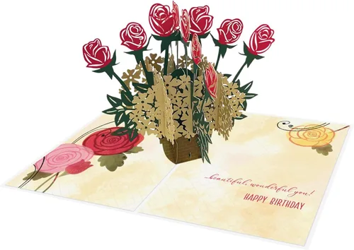 Miniatura 9 de Designer Pop!, Tarjeta de felicitación desplegable de cumpleaños – Diseño floral con tarjeta 3D de lirio de cala para amigos, familia y personas